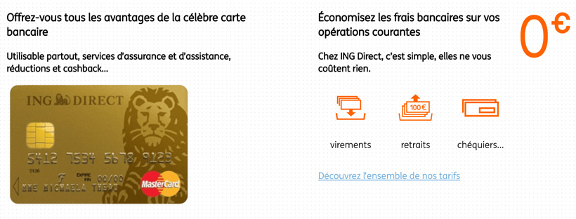 Carte bancaire ING DIrect
